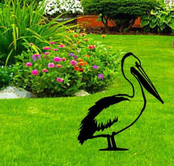 Pelican Garden Stake Pelican Yard Stake Pelican Art Pond Etsy