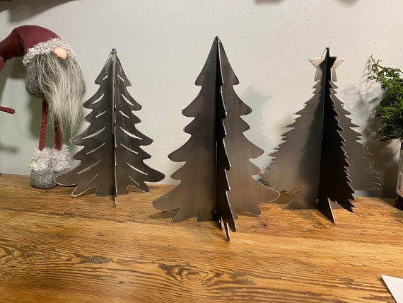 Metall Bäume, Weihnachtsbaum Metall, Weihnachtsbaum Dekor, 3D Baum, Tischdekoration, rustikal, Winter, rustikal, Kabine, Kaminsims, Tablescape