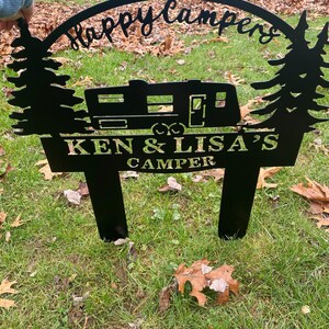Campsite Yard Stake, Camper Sign, Metal Camp Sign, Rv, Campground ...