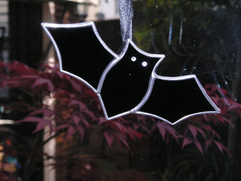 Stained Glass Bat, Halloween, Thanksgiving, Stained Glass Suncatcher, Handmade in England image 4