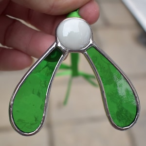 Stained Glass Mistletoe Christmas Tree Decoration Stained Glass Suncatcher Handmade in England