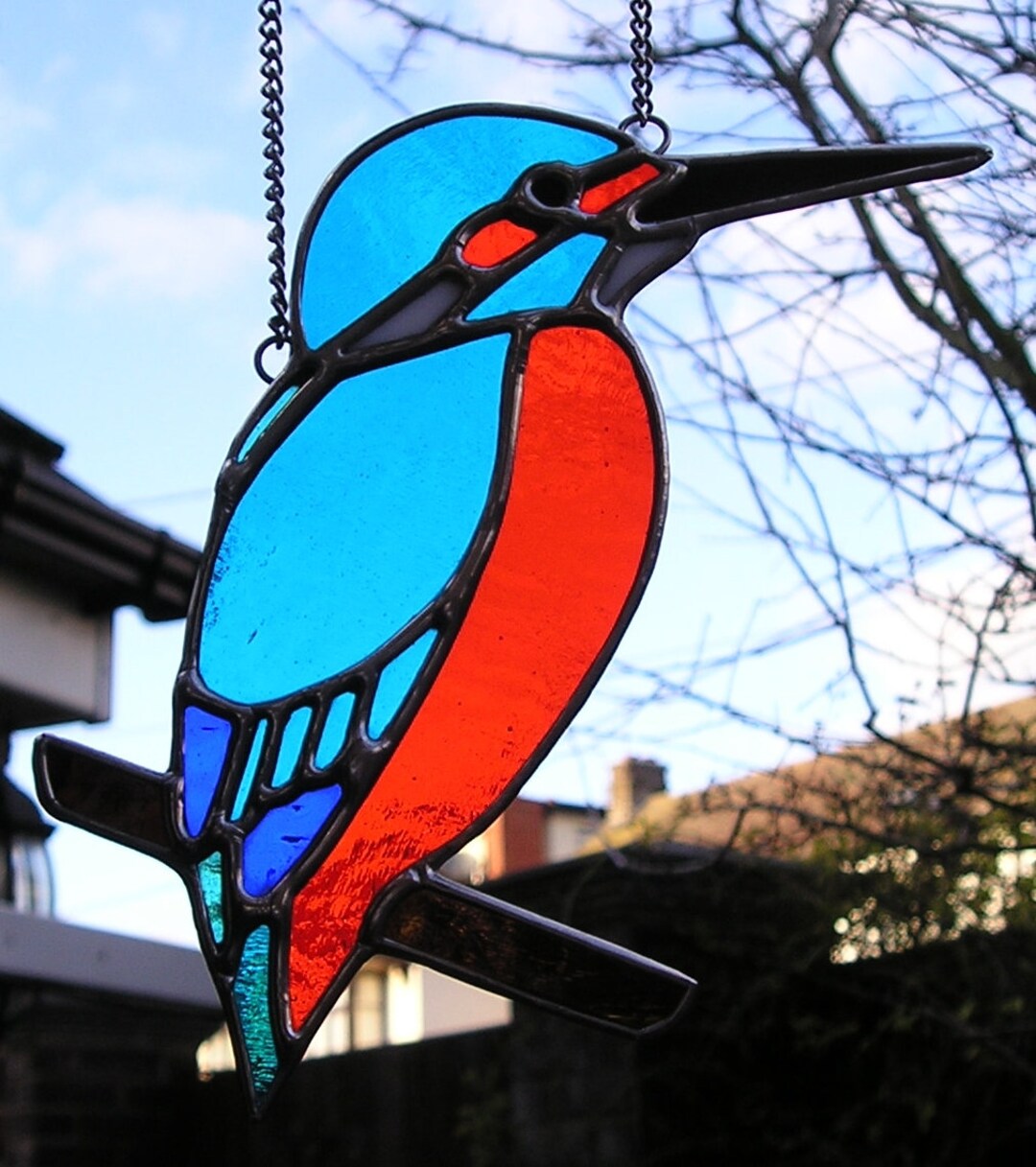 Stained Glass Kingfisher Suncatcher Handmade in England Etsy