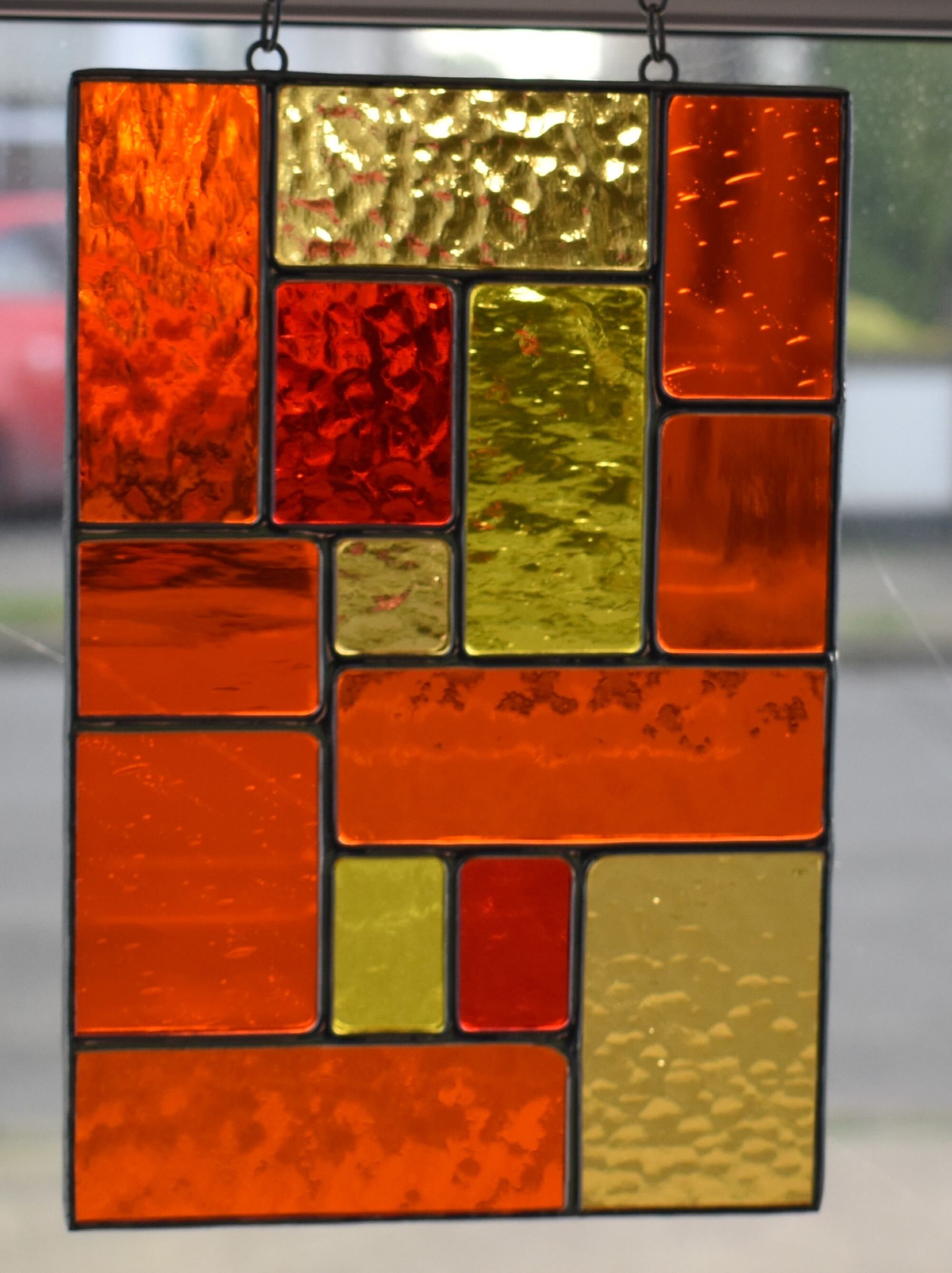Orange and Yellow Dream Stained Glass Abstract Geometric