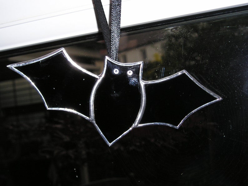 Stained Glass Bat, Halloween, Thanksgiving, Stained Glass Suncatcher, Handmade in England image 5