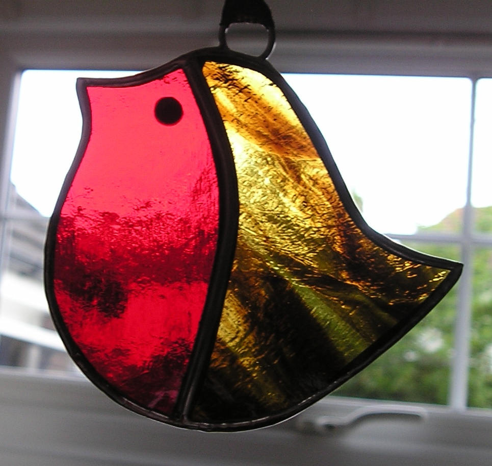 Stained Glass Robin Christmas Tree Decoration Suncatcher Etsy UK
