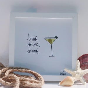 Drink Drank - seaglass art
