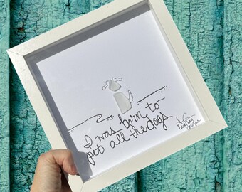 Pet All The Dogs - Sea Glass Art, Puppy Lovers Gift, Canine Decor "I was born to pet all the dogs"