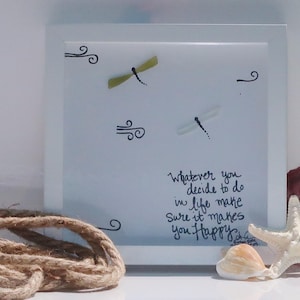 Dragonfly Happy - seaglass art