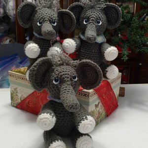 Elephant, crocheted soft stuffed animal plushy toy