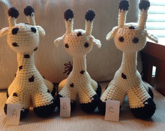 Giraffe, crocheted soft stuffed animal plushy  toy