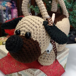 Purse, Dog, crocheted soft stuffed animal plushy toy