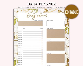 Daily To Do List, Daily schedule, Productivity Planner, Daily Planner, Printable Planner, To do list template, Planner template, Daily task