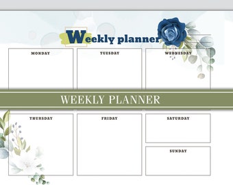 Weekly planner, Weekly To Do List, Weekly Planner Printable A4, Letter size, Weekly Schedule, Undated Weekly Planner Pages