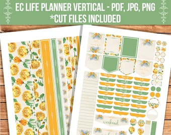 Printable Erin Condren planner stickers / Watercolor printable stickers / Weekly kit / Silhouette stickers - DE020