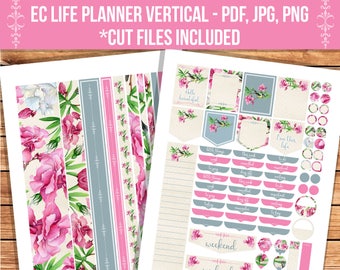 Watercolor stickers, Printable planner stickers, Erin Condren weekly stickers, Weekly kit, Printable washi tapes DE012