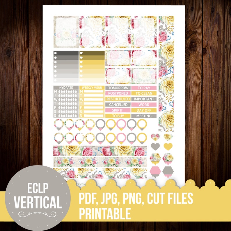 Weekly Planner Stickers Printable Erin Condren Planner - Etsy