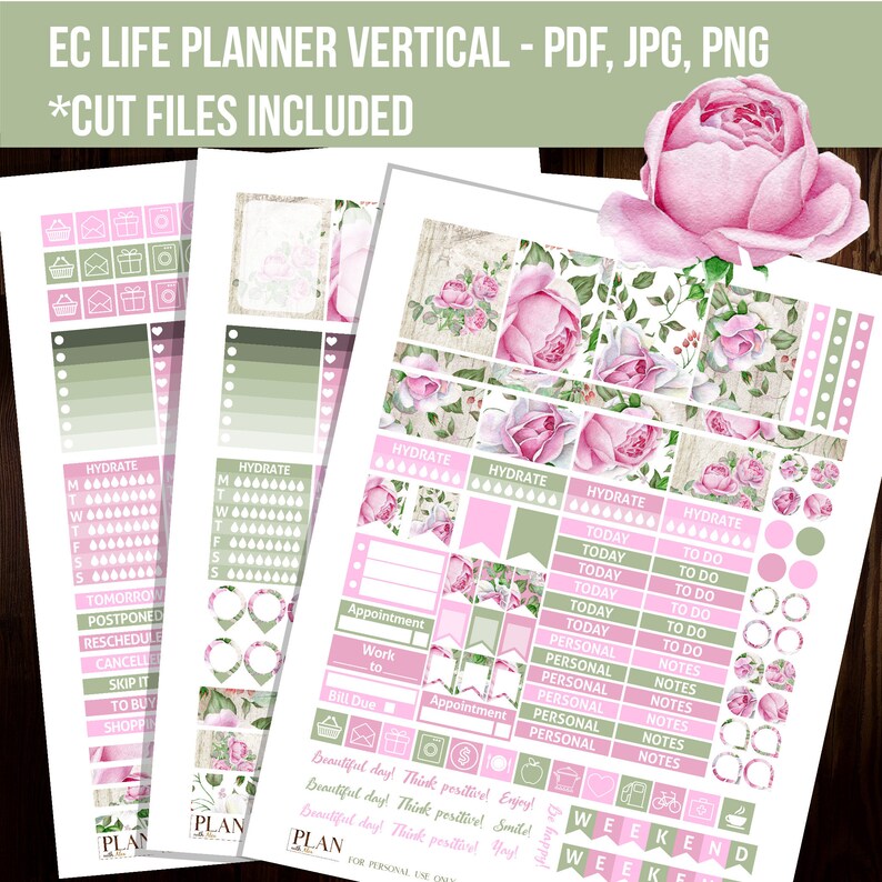 Printable Erin Condren Planner Stickers Weekly Kit Cut - Etsy