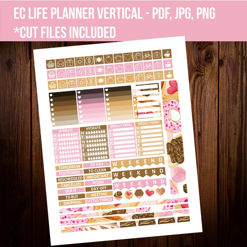 Coffee Stickers Erin Condren Vertical Planner Stickers - Etsy