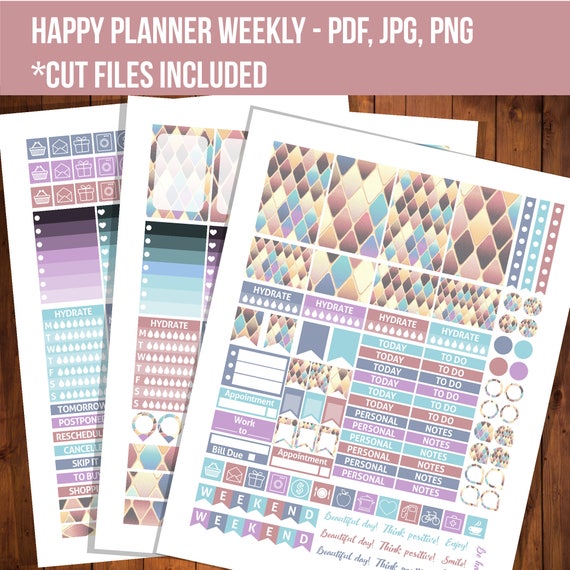Printable planner sets Printable stickers Printable planner | Etsy