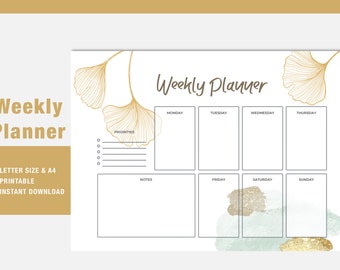 Weekly planner, Weekly To Do List, Weekly Planner Printable A4, Letter size, Weekly Schedule, Undated Weekly Planner Pages