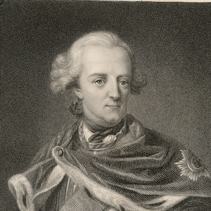 Frederick the Great portrait - VERY RARE - Original steel engraving &quot;Imperial Dictionary&quot; 1884 - Buy 2 get 1 free!