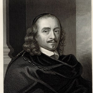 Pierre Corneille, French tragedian - VERY RARE - Original steel engraving &quot;Imperial Dictionary&quot; 1884 - Buy 2 get 1 free!