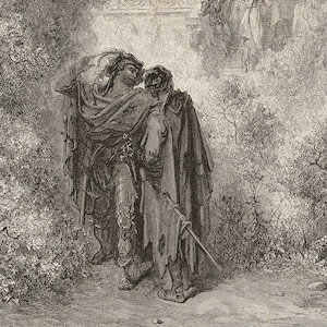 1868 Der Fuchs und die Trauben - Originalstich aus &quot;Fables de La Fontaine&quot; - Kaufen Sie 2, erhalten Sie 1 gratis aus diesem Buch!