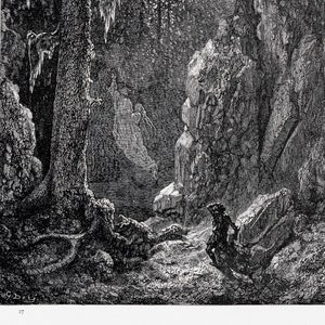 1870 Chactas Seeking for the Graves of Father Aubry and Atala: Original engraving from &quot;The Dore Gallery&quot; Edmund Ollier