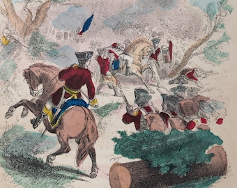 アメリカの軍人 手彩色版画 1859年、ホワイト＆ヴァン・インゲンによる手彩色版画「ワシントンが