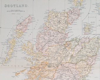 19th Century Scotland Map Print: Antique Wall Art (Rare Original Etching)