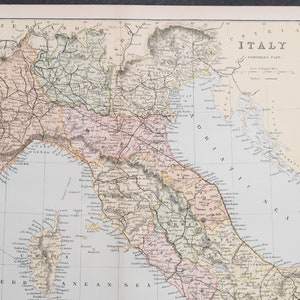 ORIGINAL Print RARE / Northern Italy Antique Map - 19th century