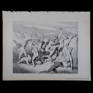 1880 DEVILS AND SEDUCERS – Original Print from &quot;The Vision of Hell&quot; by Dante Alighieri