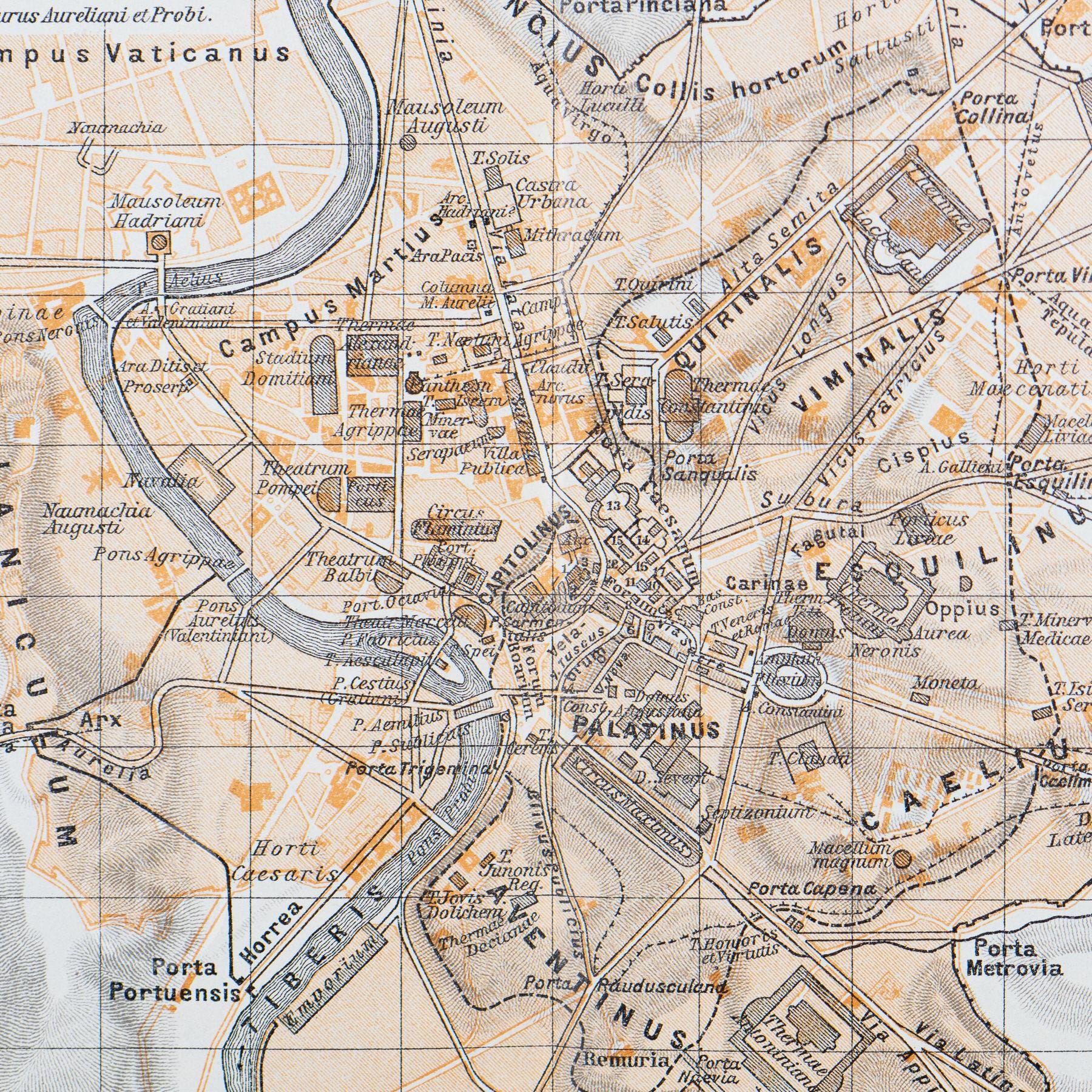1893 Antique Rome Map: Era of Emperors Lithograph Print - Etsy