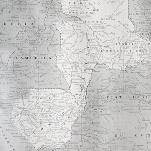 Carte du Congo français tirée de « Le Noveau Larousse Illustré Edition » - PLAQUE DOUBLE CTÉ