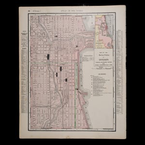 1897 CHICAGO, ILLINOIS, USA - Original Landkarte von Rand McNally and Company Atlas of the World
