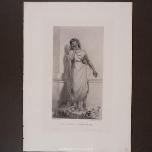 1883 ANCIENT BRIDE at the THRESHOLD – originele fotogravure door Goupil & Co, Parijs