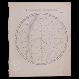 1872  The CONSTELLATION of the NORTHERN SKY -  Rare original plate from an Astronomy Atlas book / Stunning!