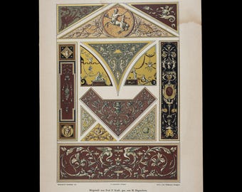 Motifs for Decorative Painting in the Italian Renaissance Style  – Ornamental Lithograph from Dekorative Vorbilder