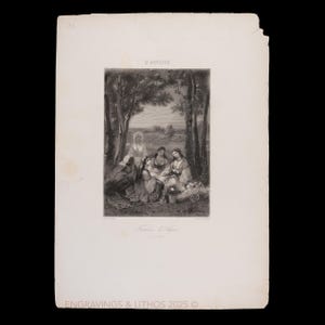 1841 WOMEN OF ALGIERS - Antique French Print Steel Engraving – from &quot;L’Artiste – Salon de 1840s&quot; - Scarce!