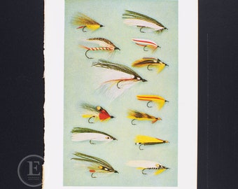 Fly Fishing Lures - Vintage print from 1966 - Streamer Fly Tying - gift for angler print