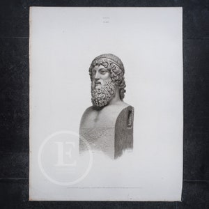 1812 Entire terminus of the bearded Bacchus - EXQUISITE Original Plate (211 Years Old)