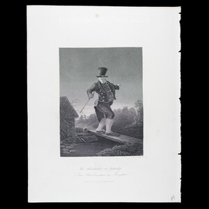 1847 The SCHOOLMASTER in JEOPARDY - Black and white steel engraving “Payne’s Universum - The Pictorial World”