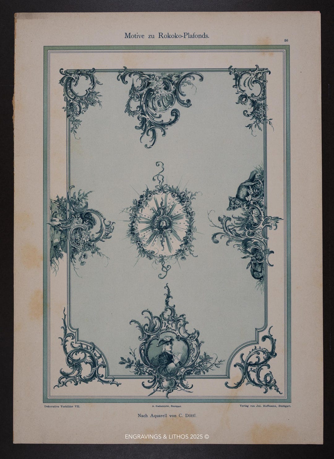 ROCOCO PANEL MOTIF – Ornamental Lithograph From Dekorative Vorbilder - Etsy