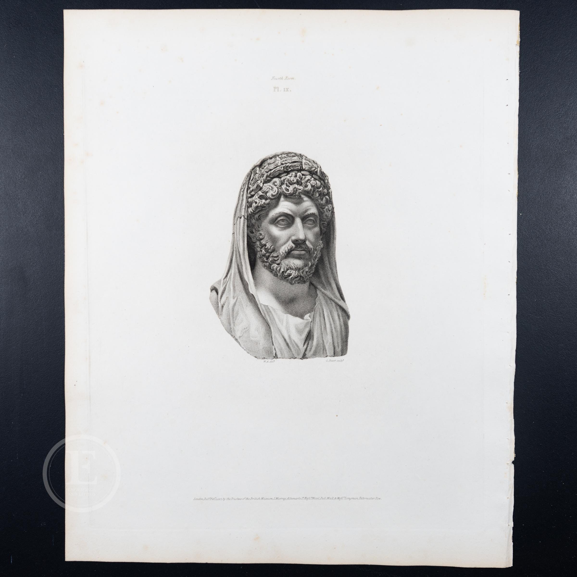 Aureliusページ 1818 HEAD of MARCUS AURELIUS, Surnamed the Philosopher- Collection