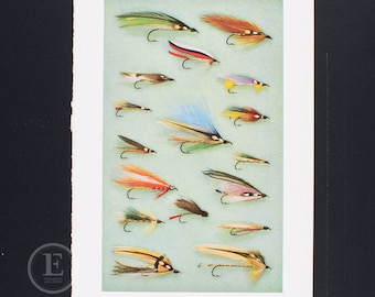 Fly Fishing Lures - Vintage print from 1966 - Streamer Fly Tying - gift for angler print