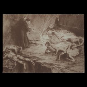 The Avaricious and Prodigal - Purgatorio: Canto XX - Collotype plate from La Divina Commedia by Fratelli Alinari 1902