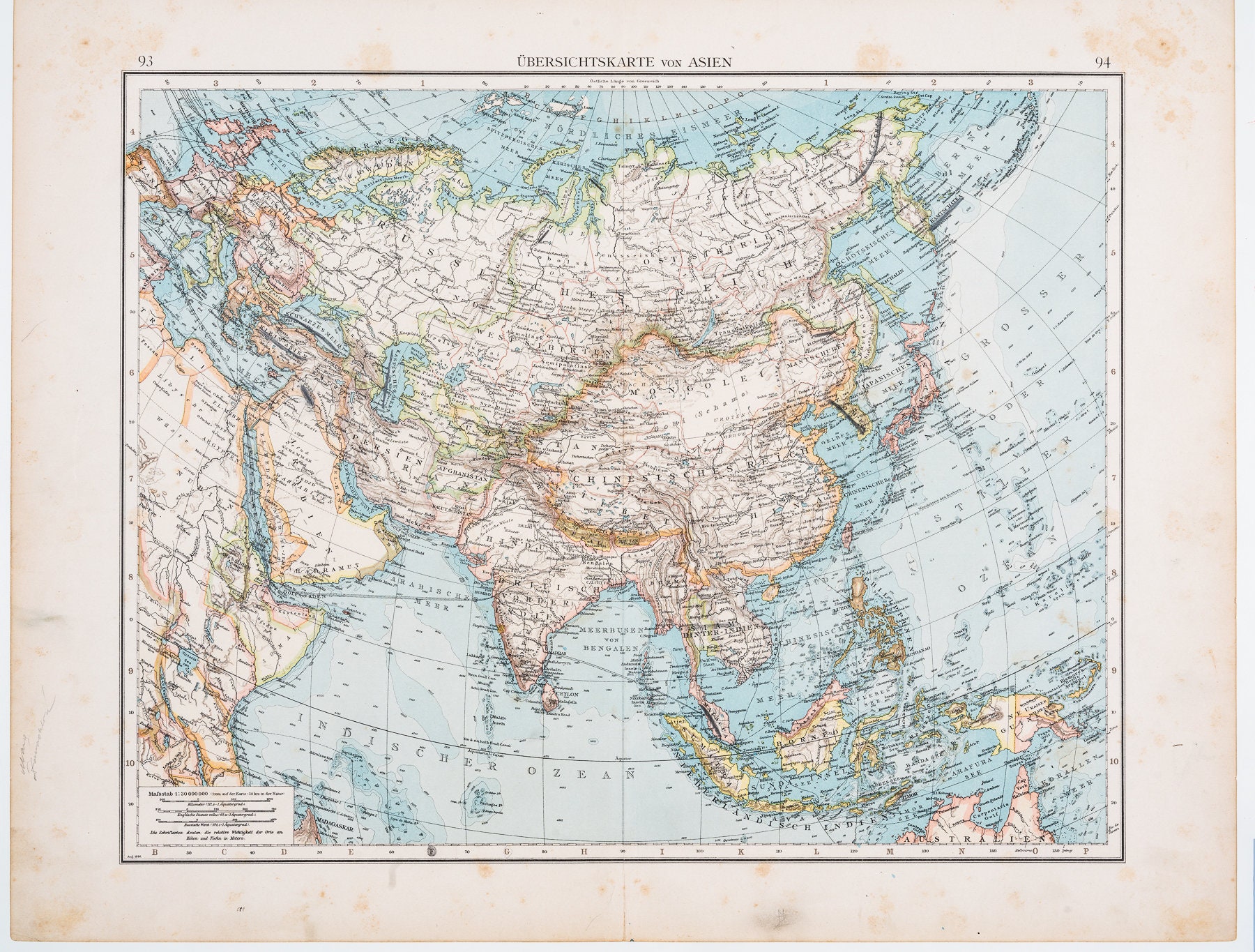 アジア図　Asien nach den neusten und besten アジア図 Asien nach den neusten und besten