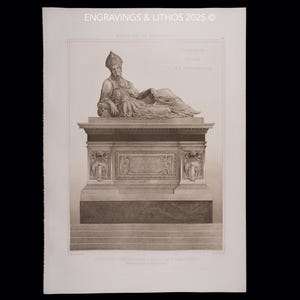 1905 TOMB in the CHURCH of the ANNUNZIATA, Florence  - Exquisite Heliogravure - 17 in x 12 in (Crown Folio)