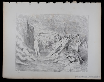 Lucifer - King of Hell by Gustave Dore, Dante's Inferno, the Devil