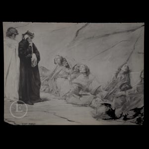 The Envious - Purgatorio: Canto XIII - Collotype plate from La Divina Commedia by Fratelli Alinari 1902